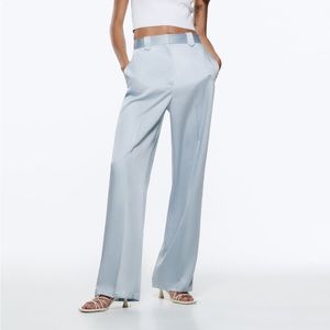 Zara Menswear Style Satin Effect Pants